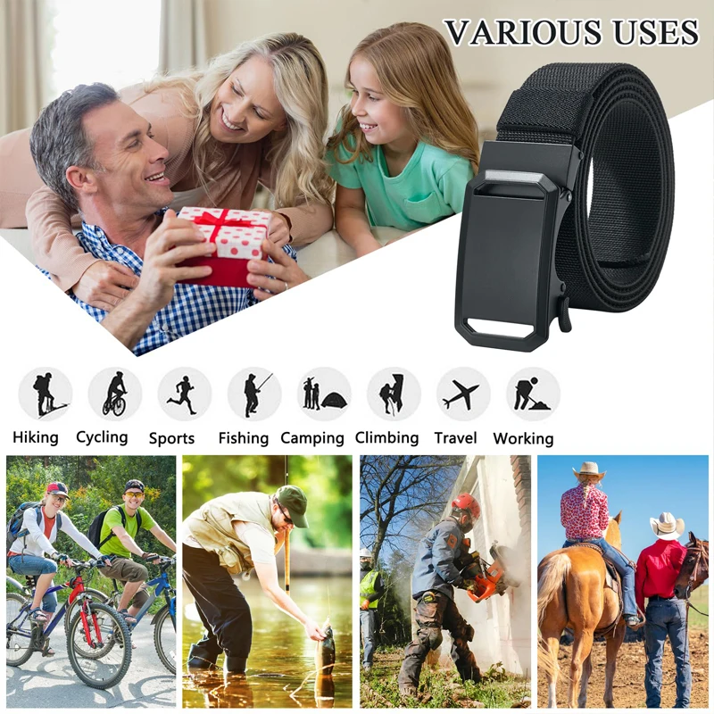 حزام تكتيكي للرجال قماش التلقائي مشبك حزام رجل دائم عادية في الهواء الطلق الصيد مغامرات سروال التدريب حزام خصر جولف