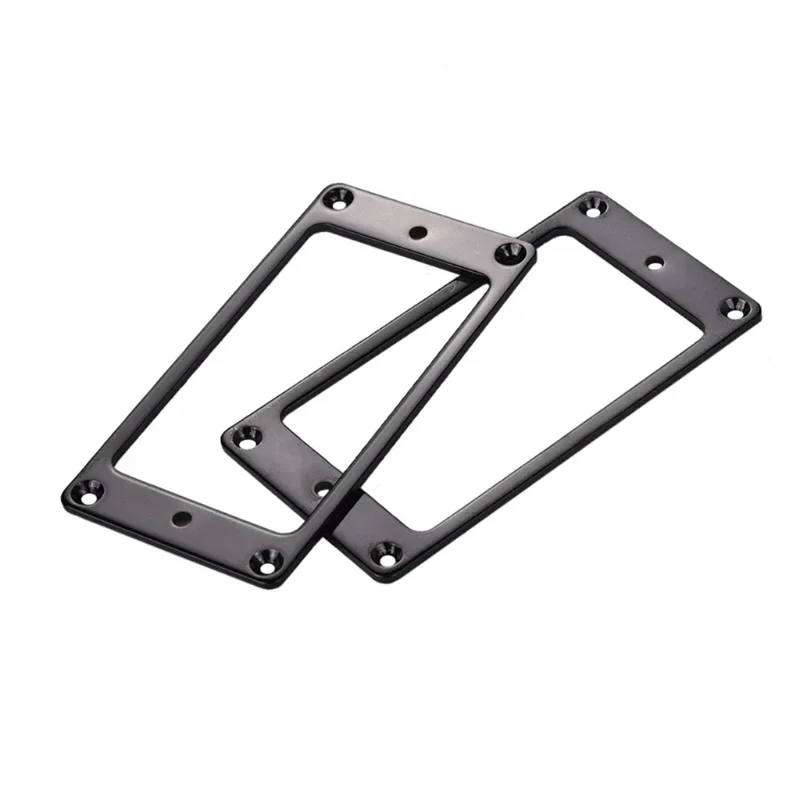 2Pc Flat Aluminum Alloy Humbucker Pickup Mounting Ring Bridge Neck Pickups Cover Frame Replacement for Electric Guitars