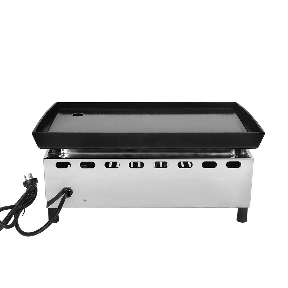 Smokeless stainless steel plancha Flat Top electric gas barbecue grill electric indoor plancha family party grill