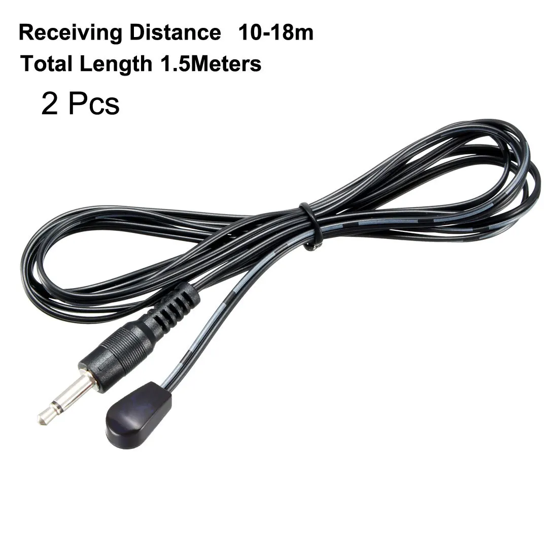Uxcell 2pcs IR Infrared Emitter Extension Cable 4.9ft Long 45 Degree Emission Angle 3.5mm Jack Single Red Head
