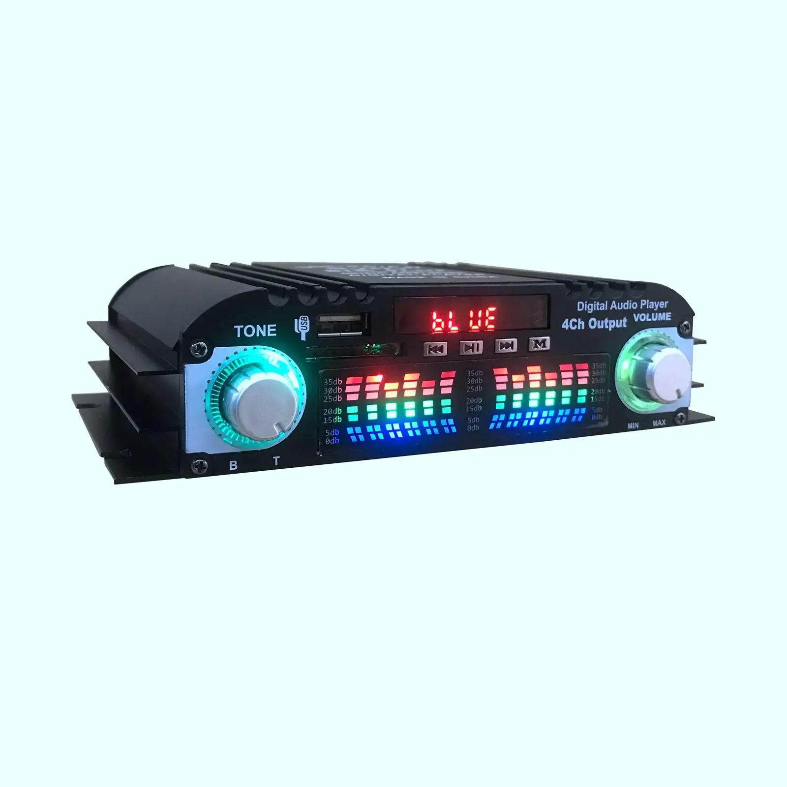 

4-канальный цифровой Hi-Fi стереоусилитель мощности с USB, SD, FM, Bluetooth для домашнего кинотеатра, автомобиля, бара, вечеринок