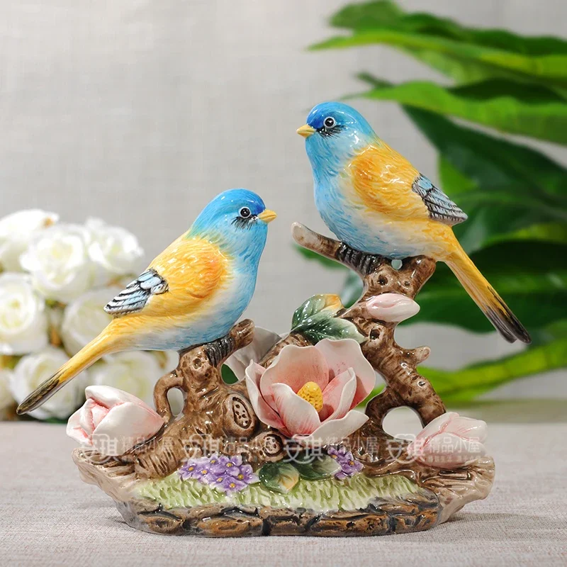 

Ceramic Blue Bird Lovers Figurines, Porcelain Animal Figurine, Home Decor, Garden Ornament, Crafts, Room, Wedding Decoration