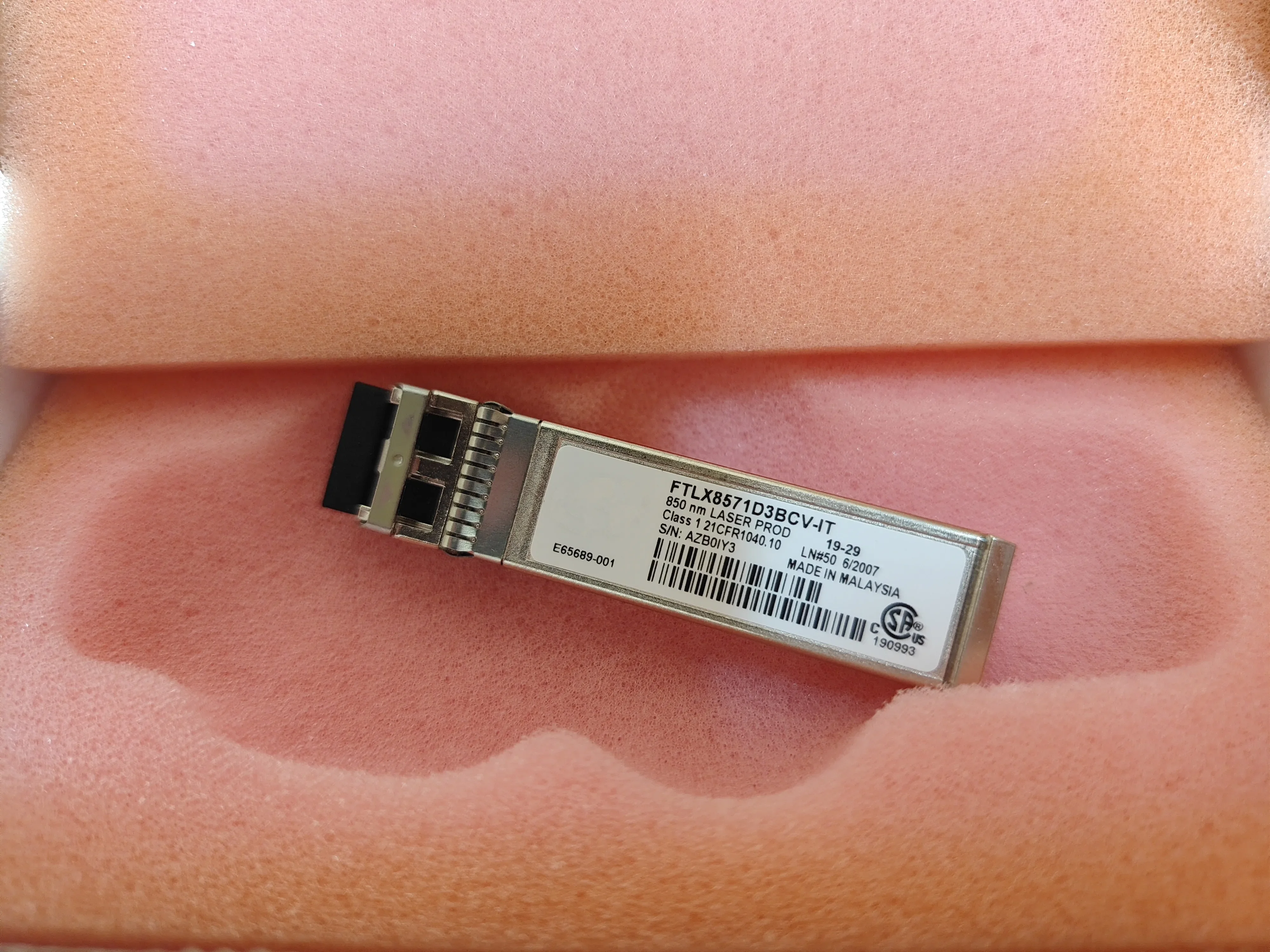 Original Optical Fiber Sfp 10g/FTLX8571D3BCV-IT/10G SFP/E65689-001 X710 X520 General 10g SFP+/10G Transceiver Port Module
