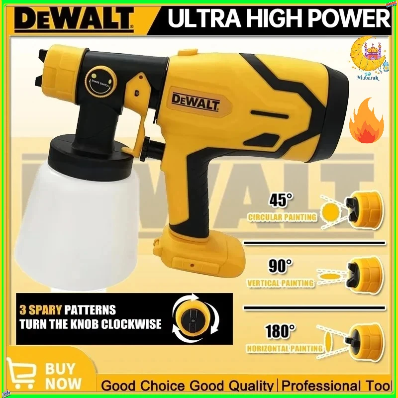 

Dewalt Cordless 800ML Portable Paint Sprayer High Power Auto Furniture Coating Airbrush Electric Spray Gun For Dewalt Battery