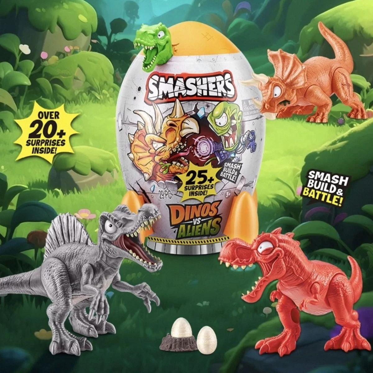 

Exploding Kid Dinosaur Egg Wars Alien Rocket Launcher 29cm Blind Box Tyrannosaurus Rex Spinosaurus Doll Assembled Toys