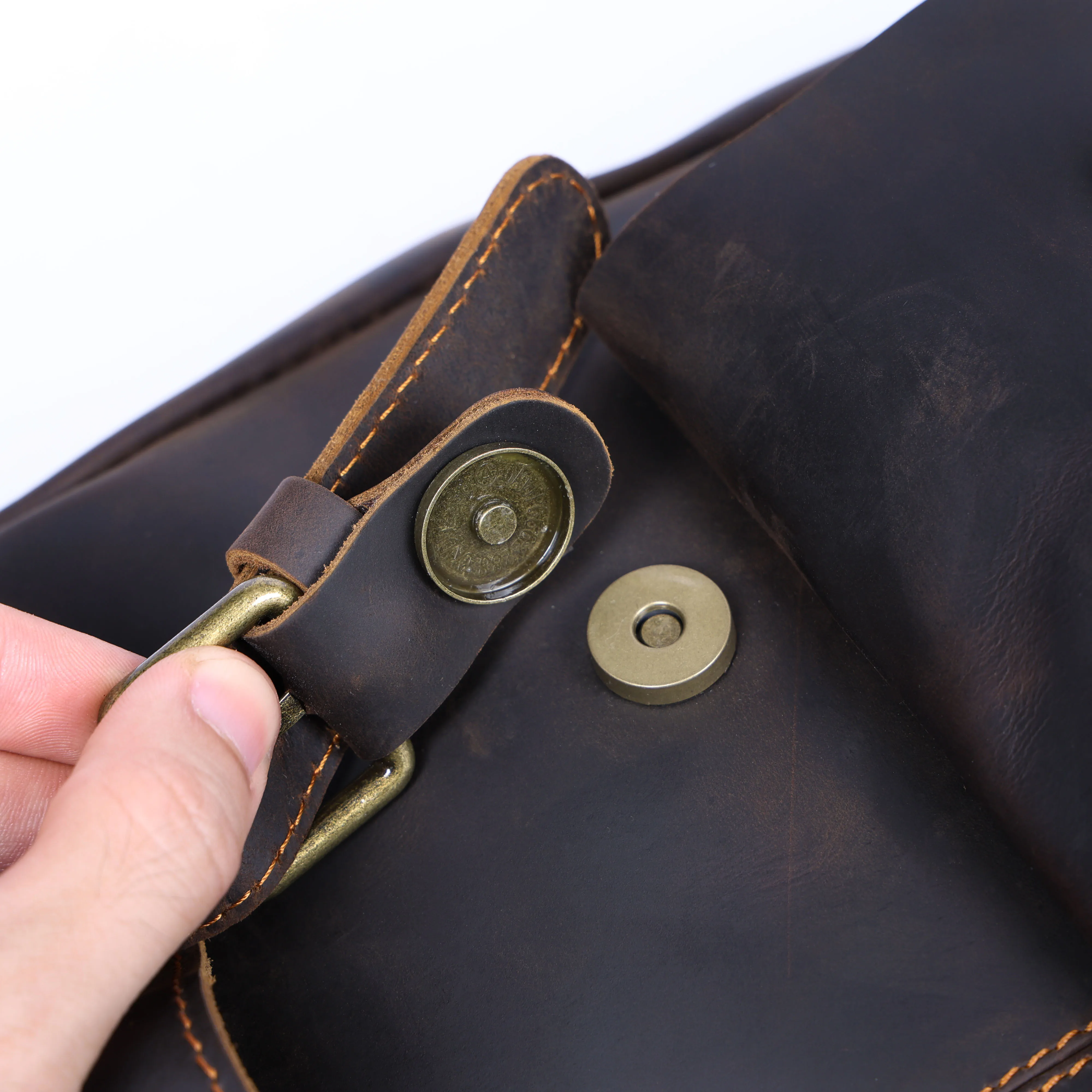 S.WORKER Vintage Echtleder Herrenrucksack Handgefertigte Top-Grain-Leder Laptop-Umhängetasche Crazy Horse Tasche Mode für Männer – Detail 15