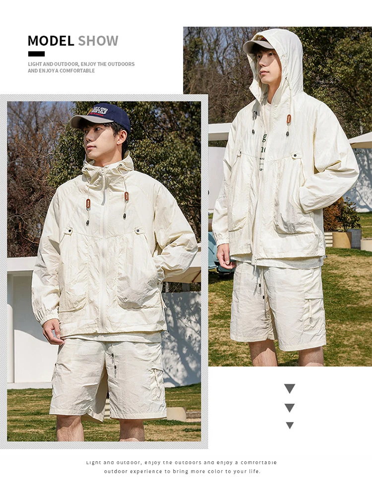 Summer UPF50+ Anti-UV Men Skin Coats Dry Light&Thin Sunscreen Clothing Sun Proof Casual Jacket Cool Breathable Unisex