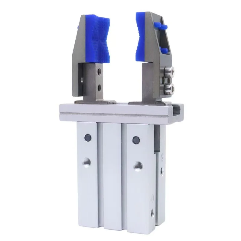 Pneumatic Finger Cylinder MHZ2 Series  Small Parallel Air Claw Fixture 10D/16D/20D/25D With Flat Arc Silicone Clamp