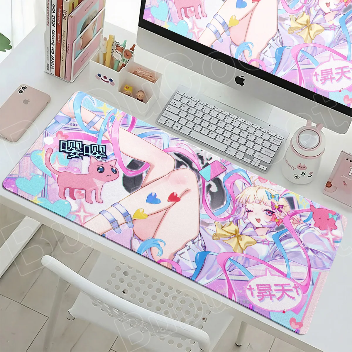 Gaming Accessories Girly - 귀여운 레인 오피스 확장형 데스크 매트