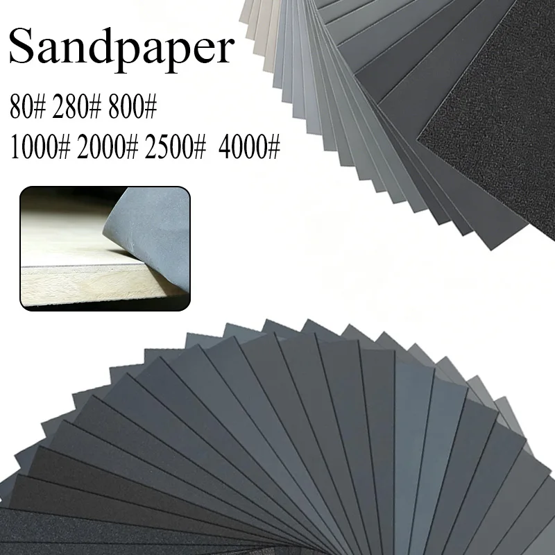 

5/10/20/30 шт./набор наждачной бумаги 80 грит # 280 # 800 # 1000 # 2000 # 2500 # 4000 # Наждачная бумага для влажной/сухой шлифовки, абразивные инструменты