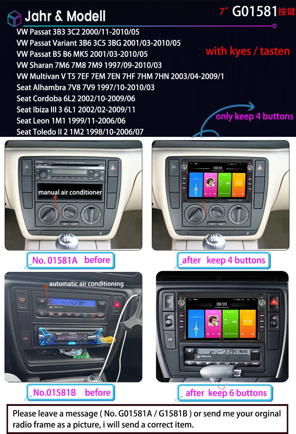 Bluetooth Carpaly GPS Android Auto Car radio Navigation +HD Reverse camera For VW Passat Sharan Multivan VT5 Seat Alhambra Leon