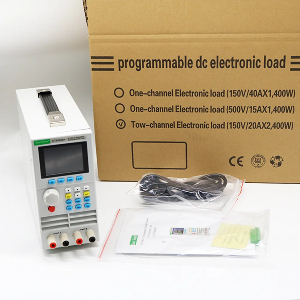 2026 new programmable single channel DC electronic load 400W 0-150V 40A 15A, with 2.8-inch TFT LCD screen for automatic testing