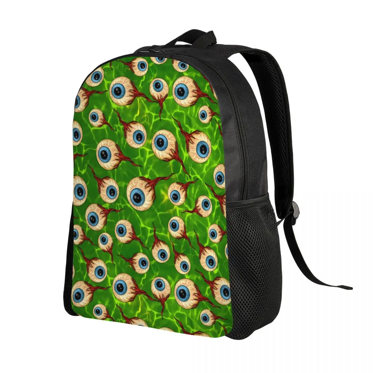 Custom Creepy Eyeballs Travel Backpack Men Women School Laptop Bookbag Halloween Party Hollow College Student Daypack Bags