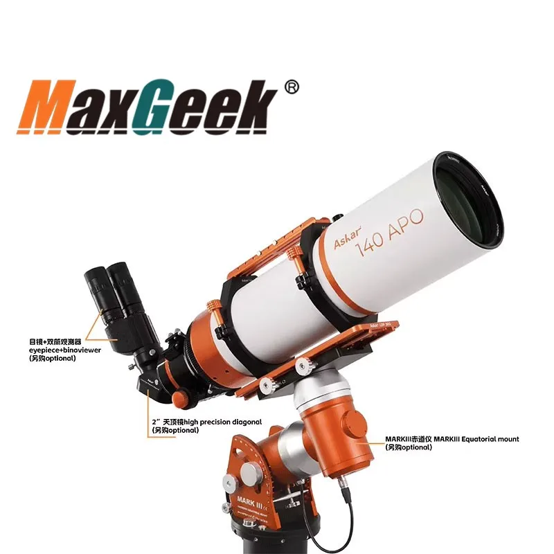 TeSeek Askar 140APO 140mm Aperture F7 Professional Astronomical Telescope with 1.25-inch/2-inch Interfaces