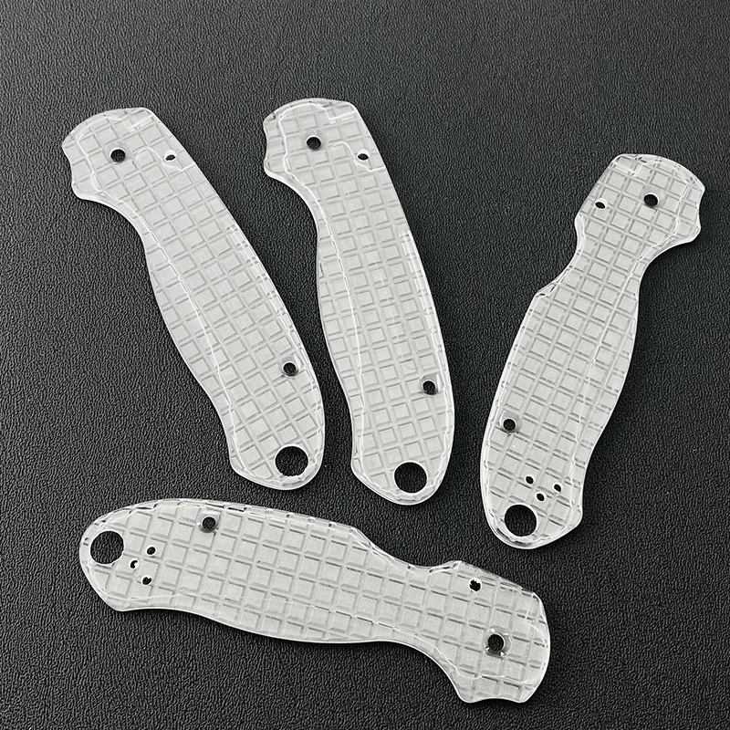 1 Pair Transparent Acrylic Fold Knife Handle Scale Patches For Spyderco Paramilitary3 Para3 C223 Knives DIY Make Accessory Part