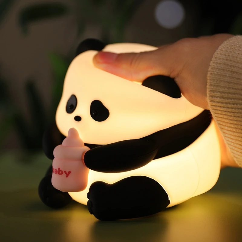 2024 Huahua Panda Night Lamp Cartoon Bedroom Atmosphere Lights Children's Gifts Clap Lights With Sleeping Night Lights Regularly