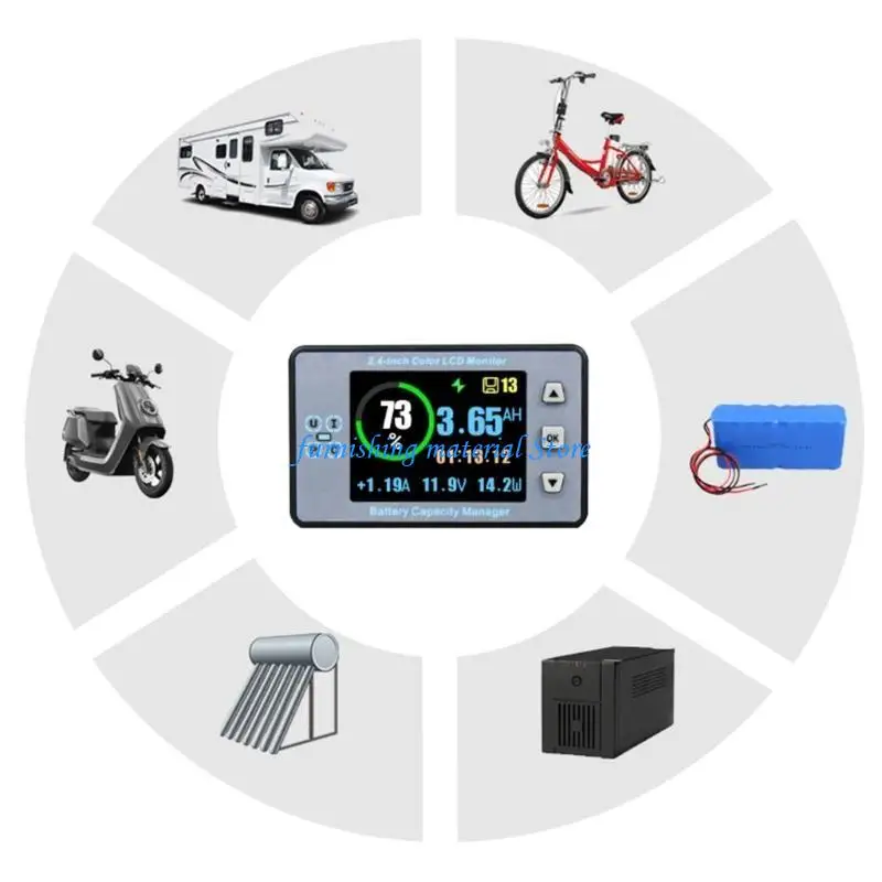 

Y5GD 50A/100A/200A/300A/500A Multimeter with Shunt 300cm Cable 0-120V Battery Tester