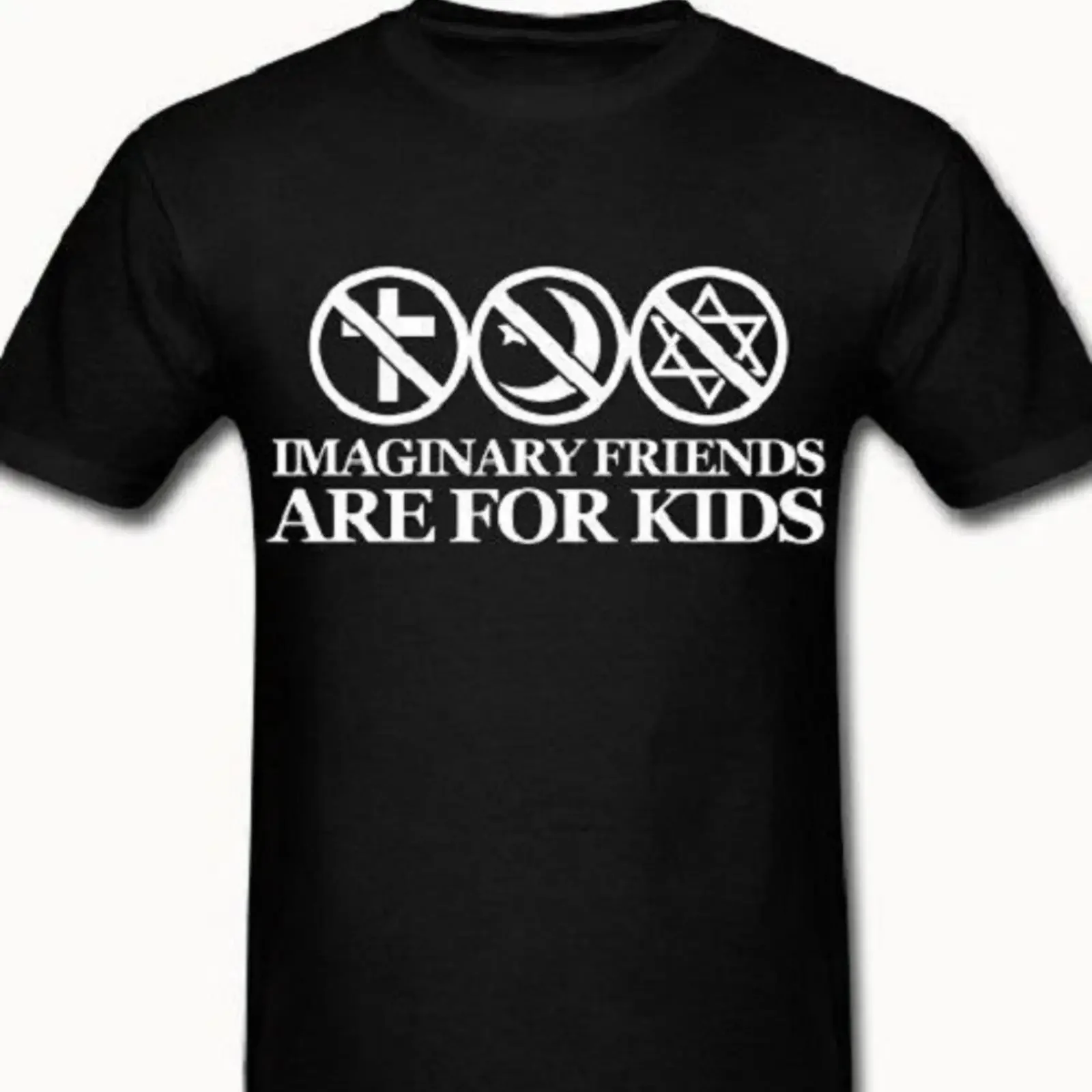 T-shirt Imaginary Friends Atheist, anti-religion, science, évolution, vintage, lavé, confortable, vêtements de créateur, respirant
