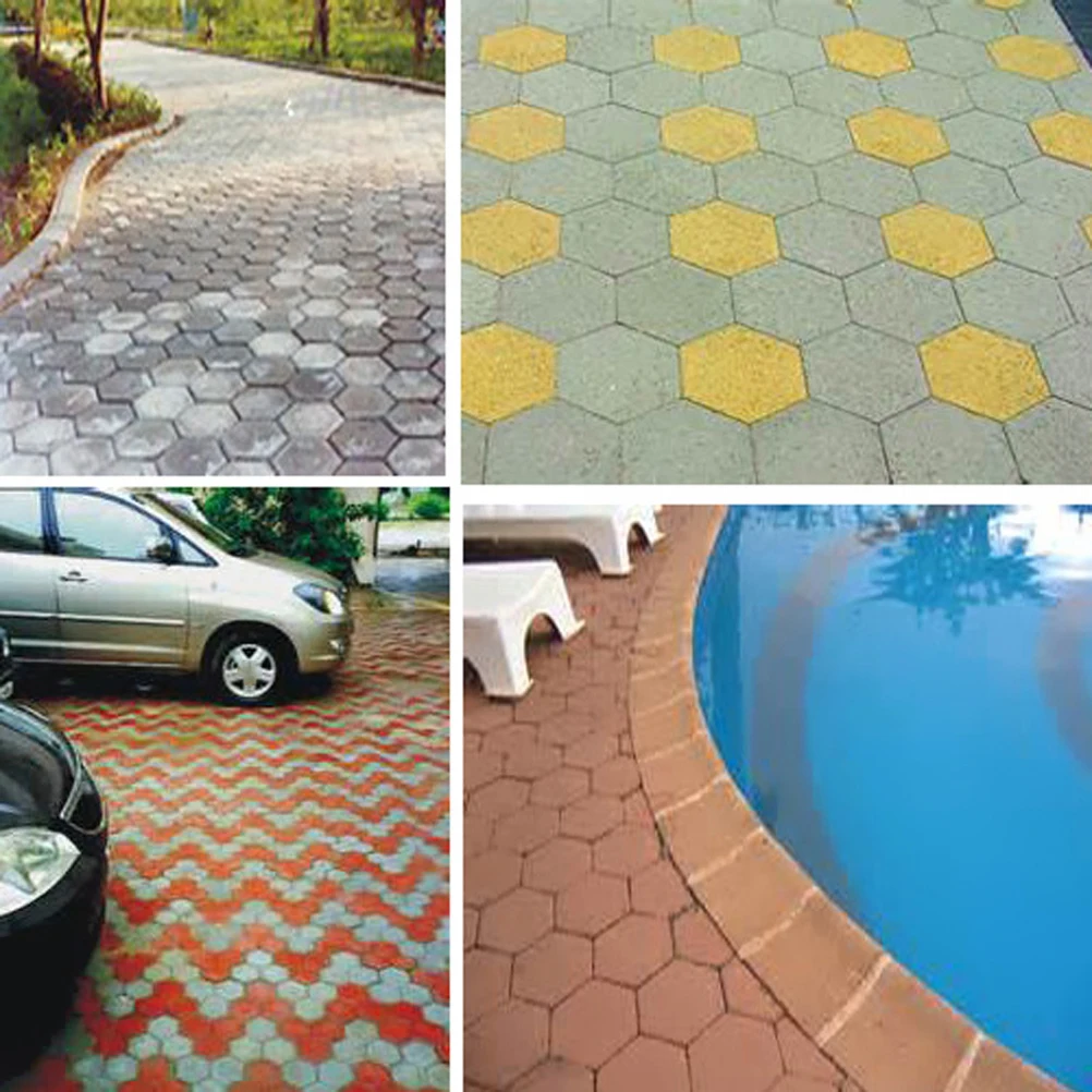 

DIY Hexagon Path Maker Mold Plastic Paving Cement Brick Molds for Driveways Black Path Maker Mold Cement Brick Molds