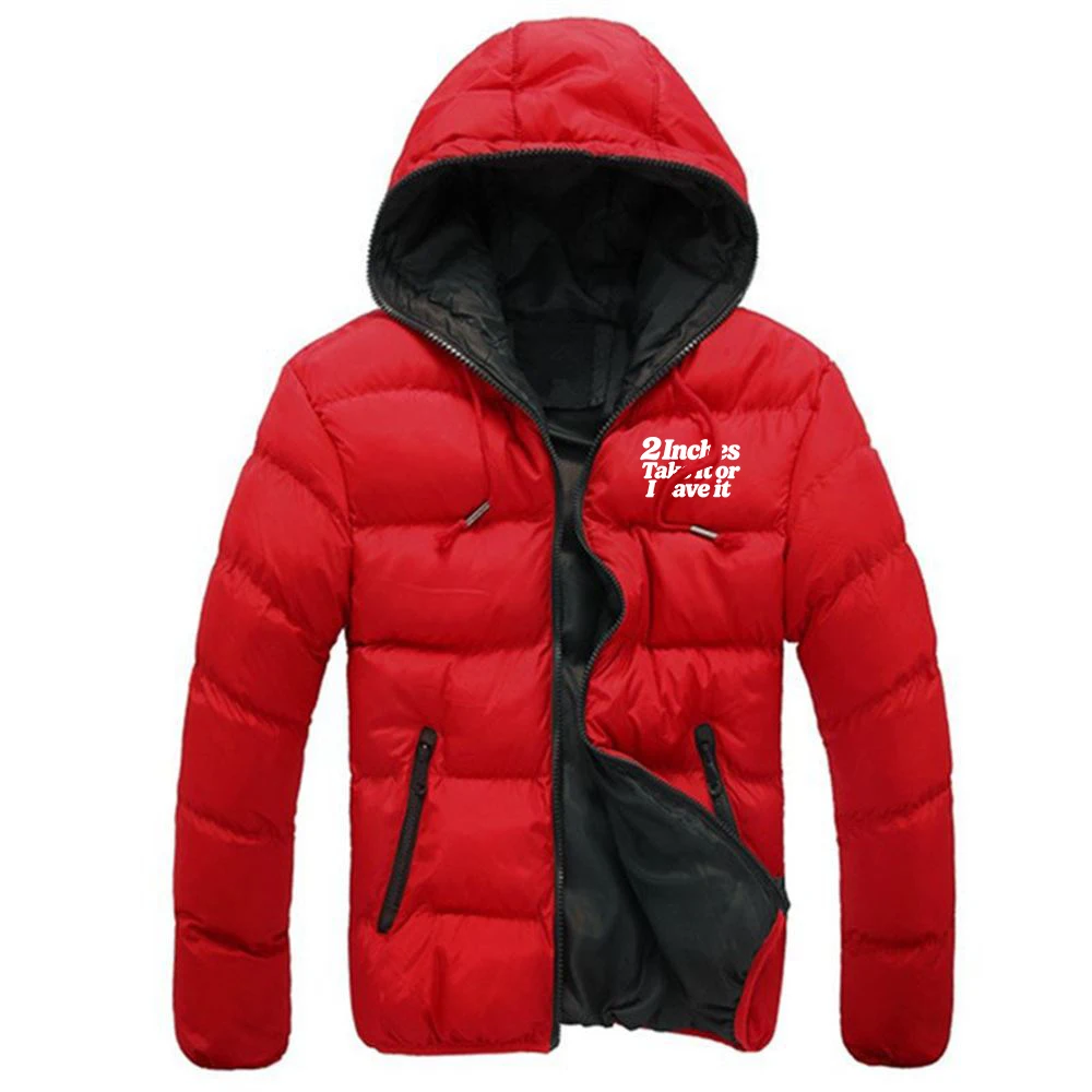 2 Inches Take It or Leave it Men's stand up collar winter zipper cotton coat street fashion business casual jacket Hoodies