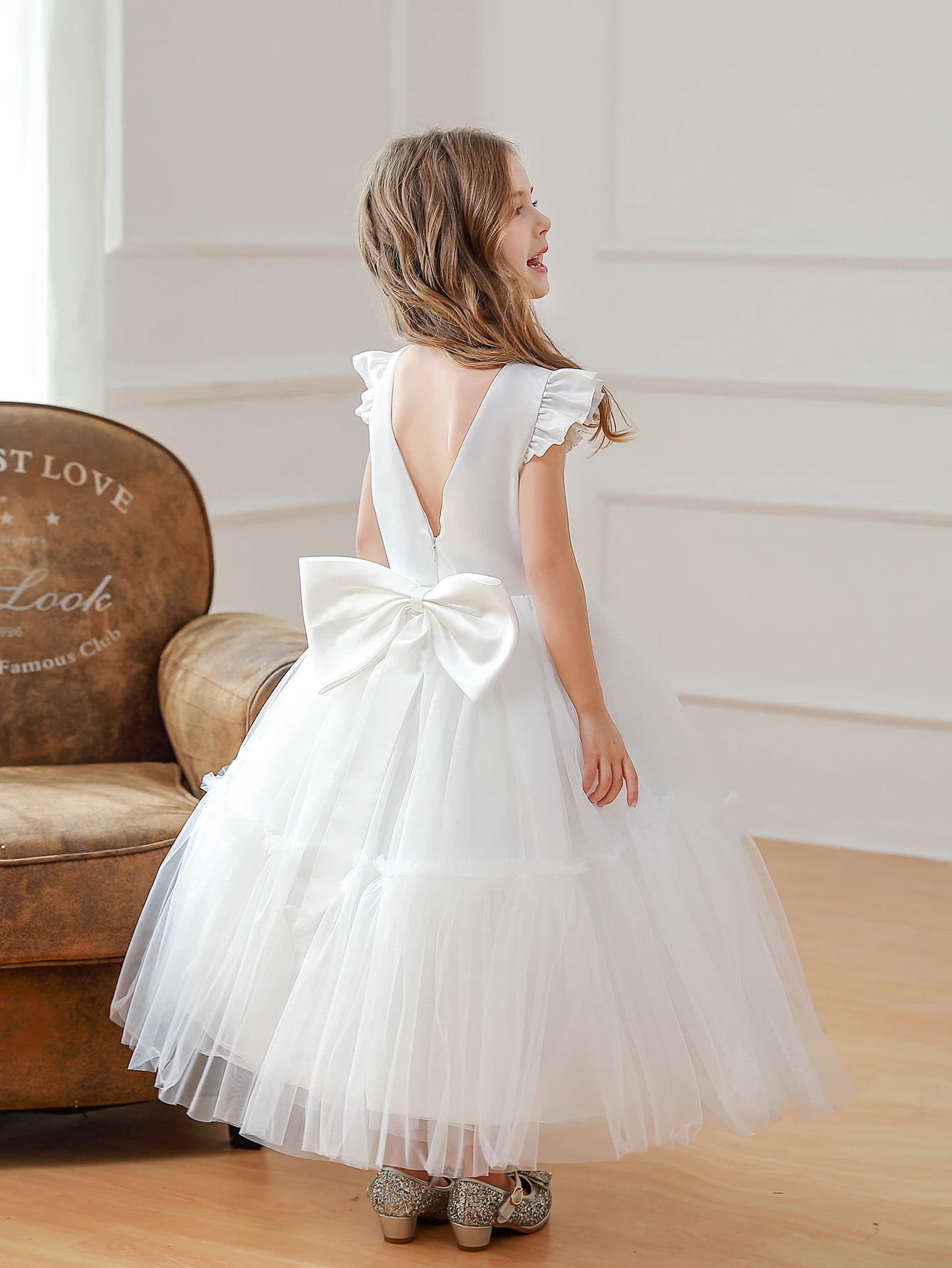 casual ball dress Pink / 18 Custom size Formal Casual Ball Gown Flower