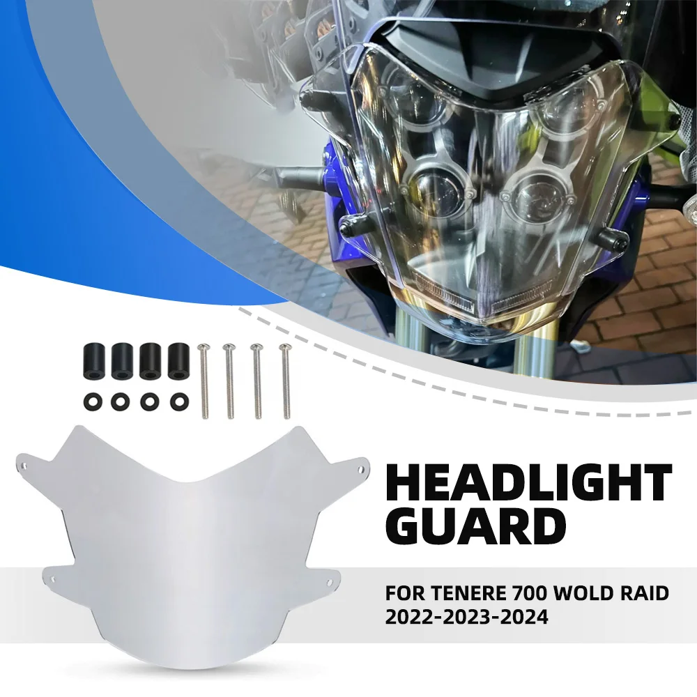 

Motorcycle Accessories PMMA Headlight Guard Shield Mesh Grille Cover Protector FOR YAMAHA TENERE 700 WOLD RAID 2022-2023-2024﻿
