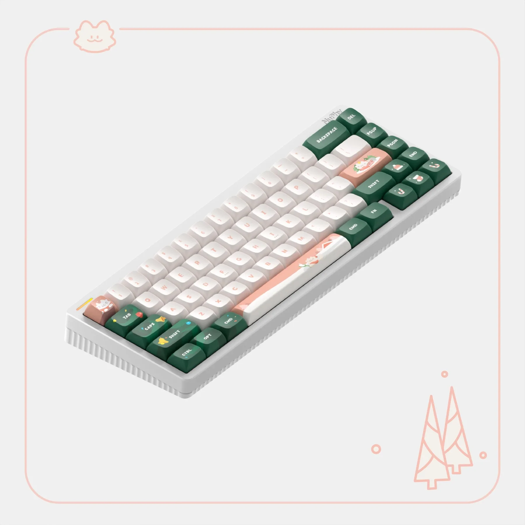 Imagem -03 - Nuphy Meow Xmas Kda Perfil Dye-sub Pbt Keycaps Natal Meow 143 Chave Conjunto Completo Adequado para Série Halo