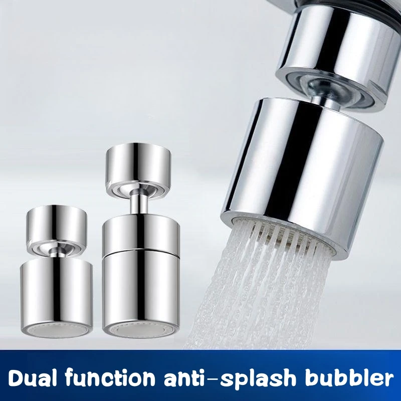 Podwójna funkcja Anti-splash Bubbler kran kuchenny Aerator 360 stopni obrotowy dyfuzor wody z kranu łazienka filtr wody dysza mikser