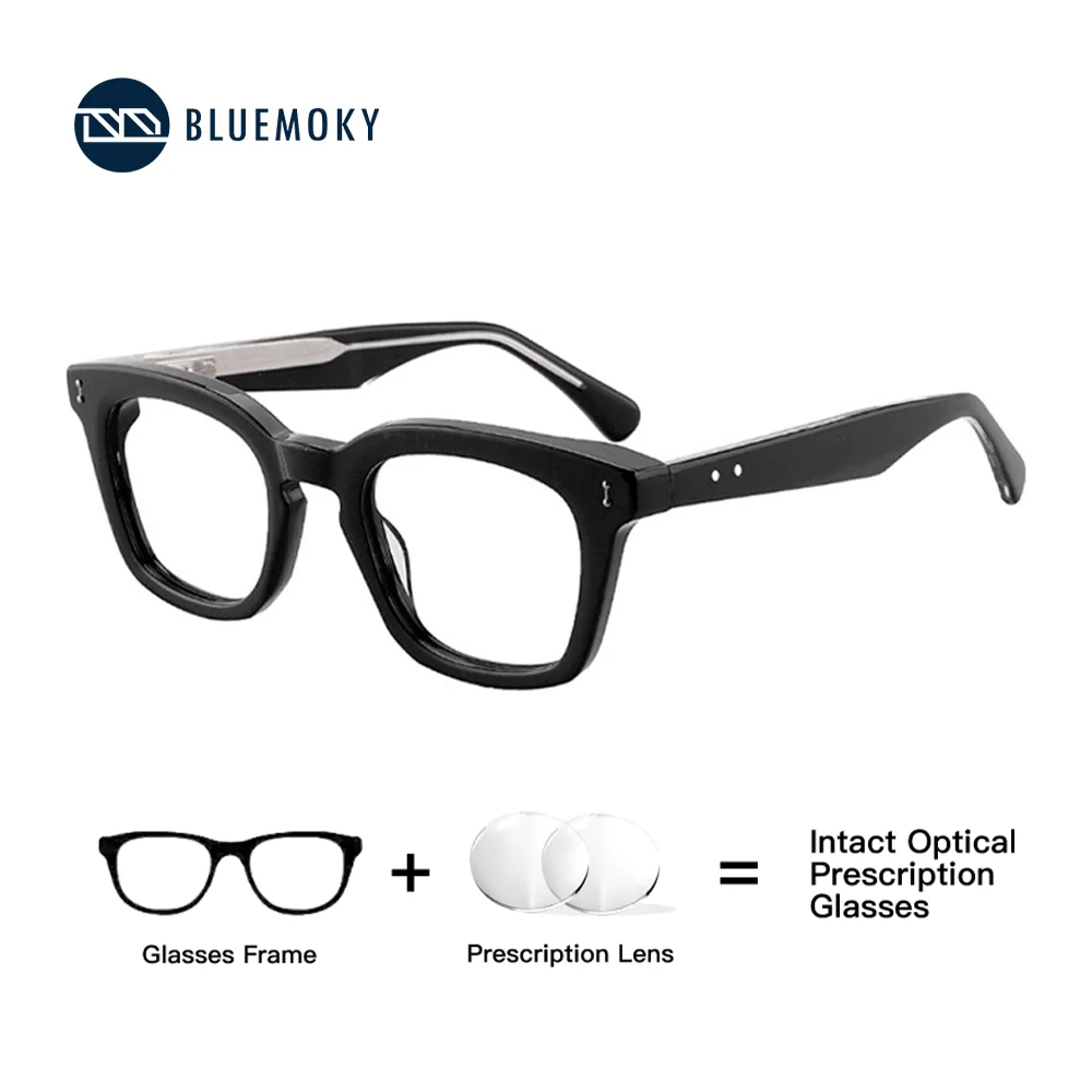 

BLUEMOKY Popular Acetate Prescription Glasses Fashion Square Progressive Eyeglasses for Unisex Anti Blue Ray Photochromic