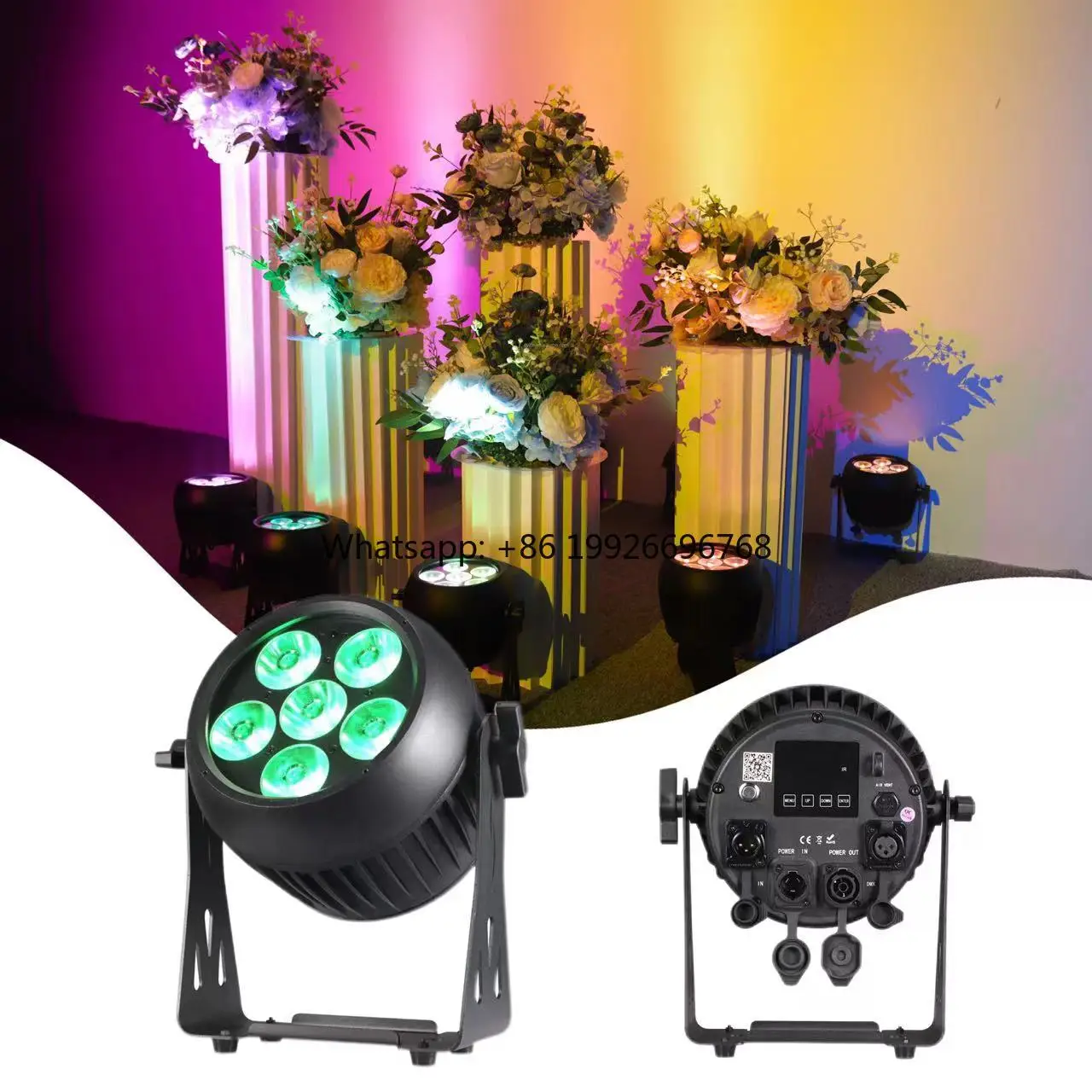 

Водонепроницаемый светодиодный аккумулятор Par Light 6x20 Вт RGBWAUV 6in1 IP65 Par Light 6*20 Вт Приложение Wi-Fi Беспроводной DMX для сценического шоу KTV Disco DJ