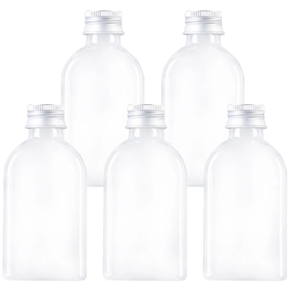 

5 Pcs PET Empty Lotion Containers Refillable Durable Travel Bottles for Juice Bars Gym School Camping Hiking Bath Cream Shampoo