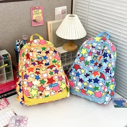 Japanese Cute Korean Cute Schoolbags Kawaii Stars Cartoon Colorful Backpacks Back To School Girls Travel Student Bag