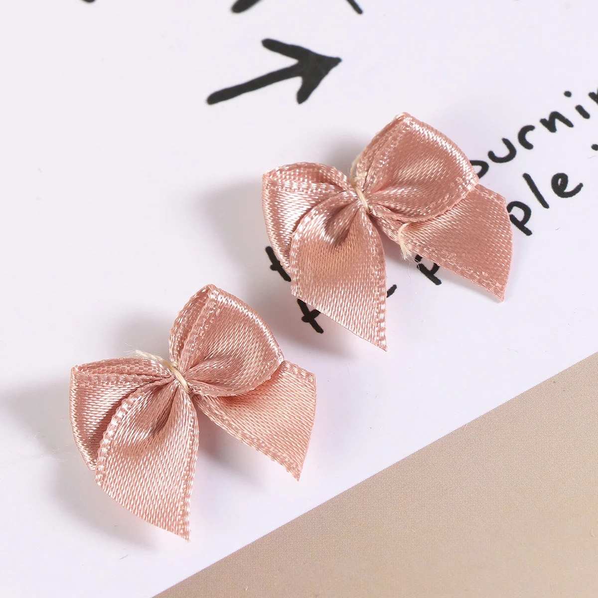 

60 Pcs Girl Baby Pink Hair Accessories Mini Satin Ribbon Flowers Craft Bows Handmade