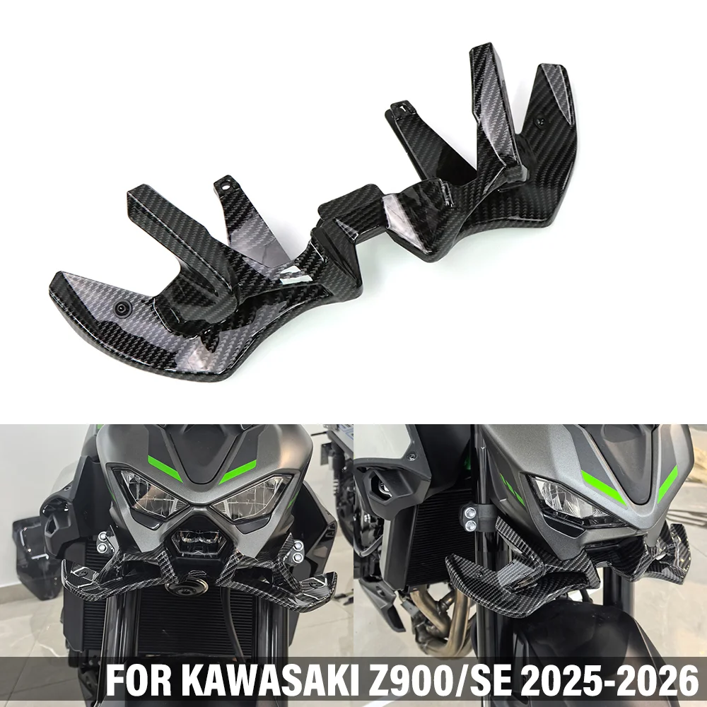 FOR Kawasaki Z900 Z 900 SE 2025-2026 Motorcycle Front Spoiler Lower Lip Fixed Naked Beak Downforce Spoiler Aerodynamic Winglets