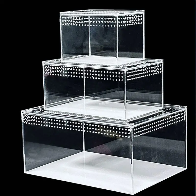 Acrylic integrated waterproof pet box, insect crawling pet breeding box, transparent, visible, and installation free