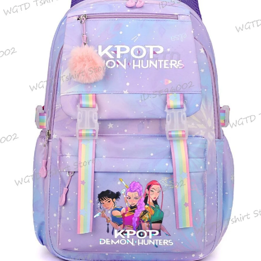 

KPop Demon Hunters Daily Bagpack 2025 Hot Movie Print Backpacks for Girl Boy K-Pop Fashion Casual Students School Backpack