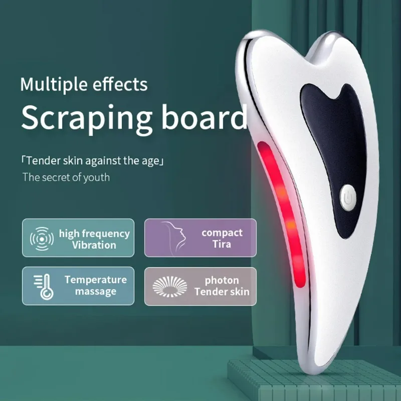 

Electric Guasha Scraper Board Microcurrent Face Massager Wrinkle Face Lift Device Gua Sha Plate Facial Lifting Firming Skin Care