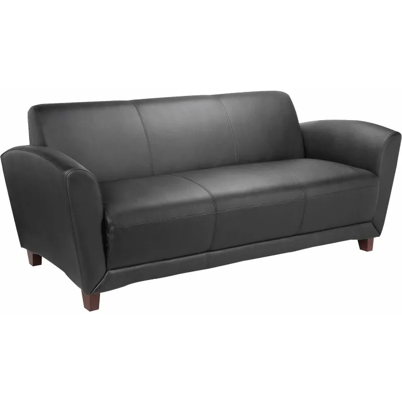 LLR68950 - Reception Collection Black Leather Sofa