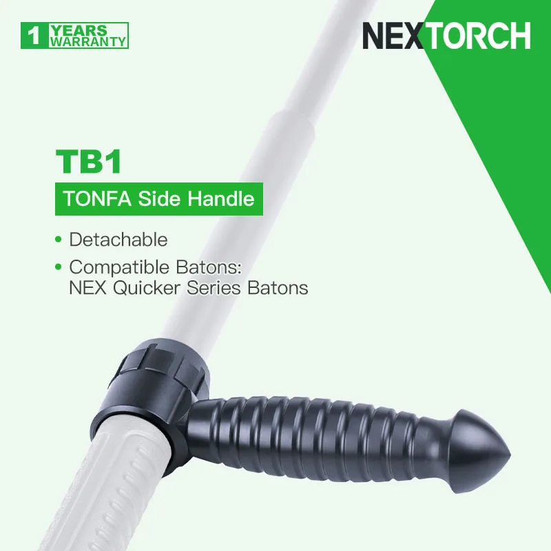 Nextorch TB1 mango lateral de TONFA desmontable para NEX Quicker Batons, aleación de aluminio + POM