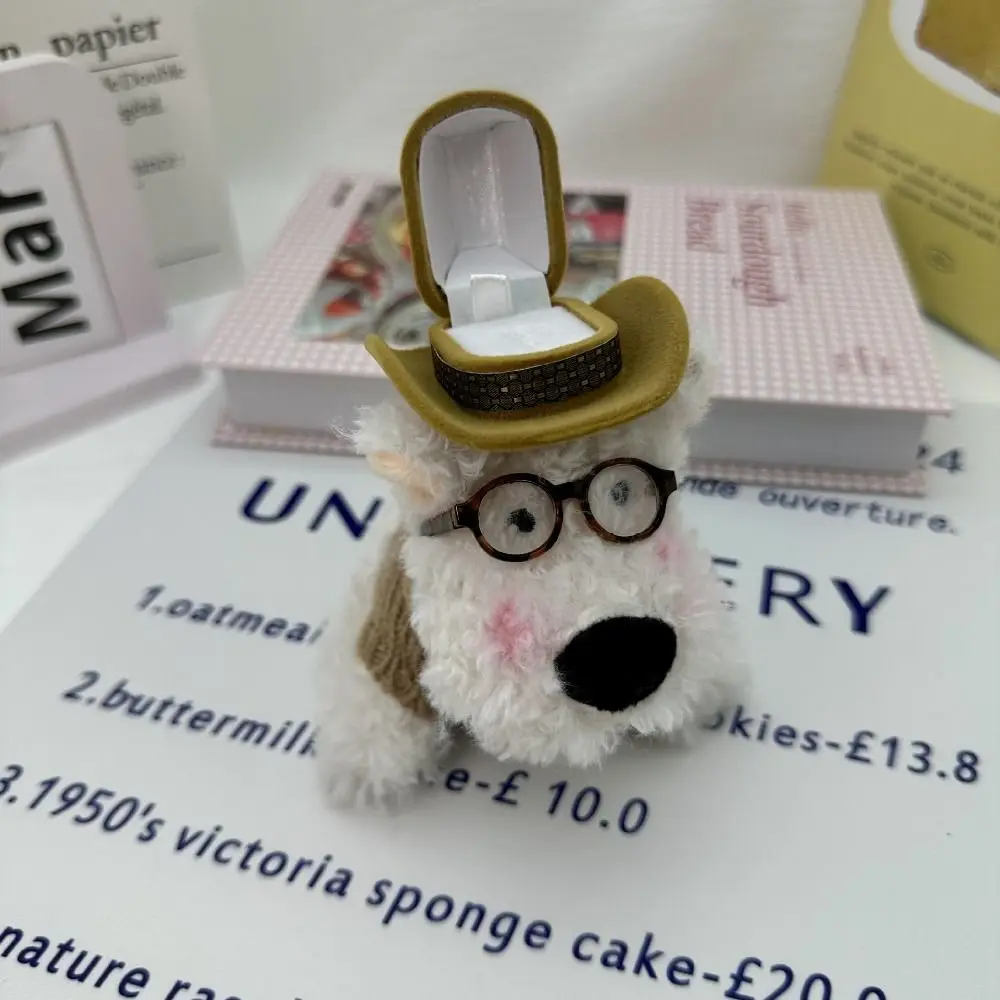 

Storage Box Display Plush Puppy Doll Ring Box Plush Cartoon Wedding Ring Case Cute Stuffed Couple Rings Holder Jewelry Organizer