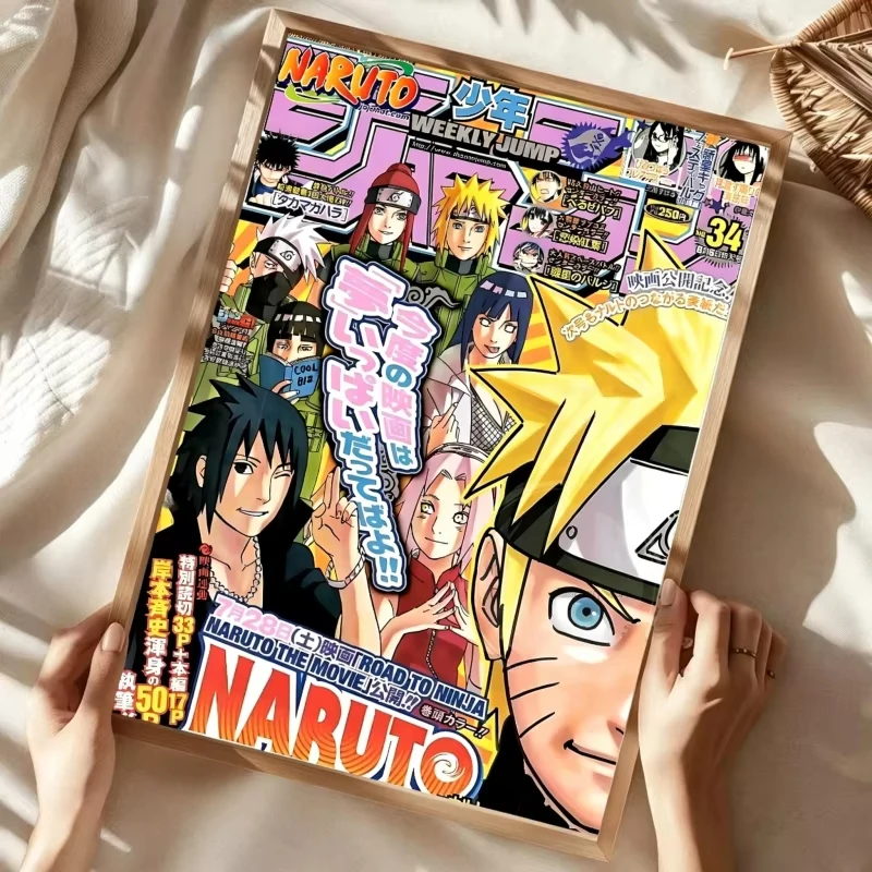 N-Naruto Anime Hot Blood Ninja Magazin-Cover Poster Leinwandgemälde für Zuhause Wohnzimmer Schlafzimmer Bar Café Wandkunst Dekoration – Detail 19
