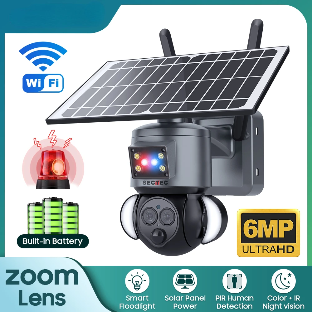 New Arrival CCTV HD 6MP PIR Battery Security Wireless Dual Lens 4G Camera CCTV Camera Speed Dome 12X Zoom