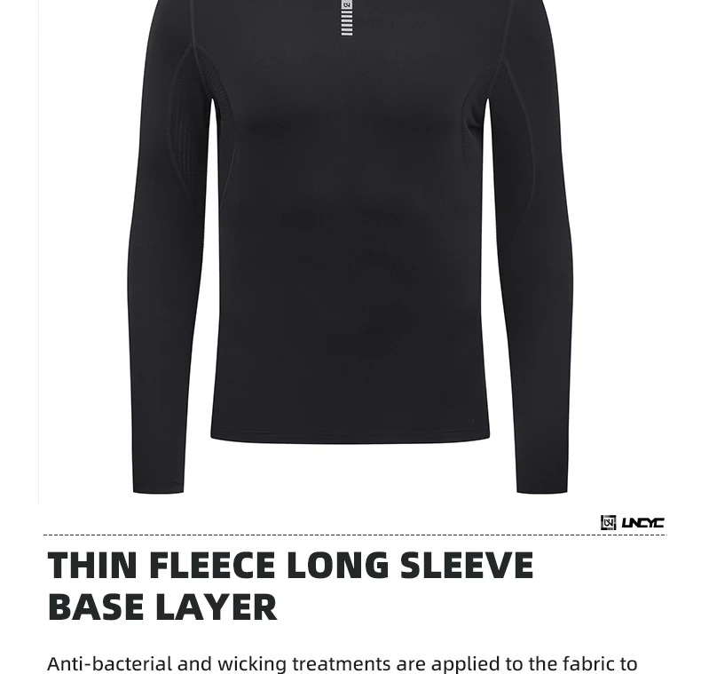 YKYWBIKE Herren Radfahren Basisschichten Winter & Herbst Fahrrad Unterhemd Langarm Thermofleece Rennrad Radfahren Basisschicht – Detail 6