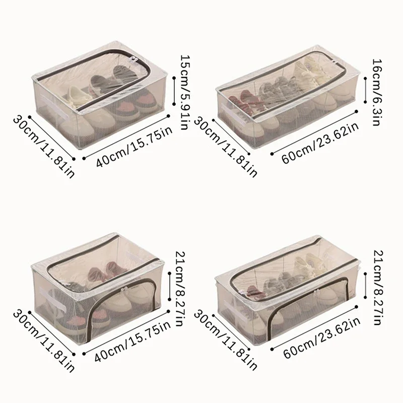 PVC Shoes Storage Bag Dustproof Waterproof Transparent Clothes Storage Box Under The Bed Large Capacity Shoes Storage Rack