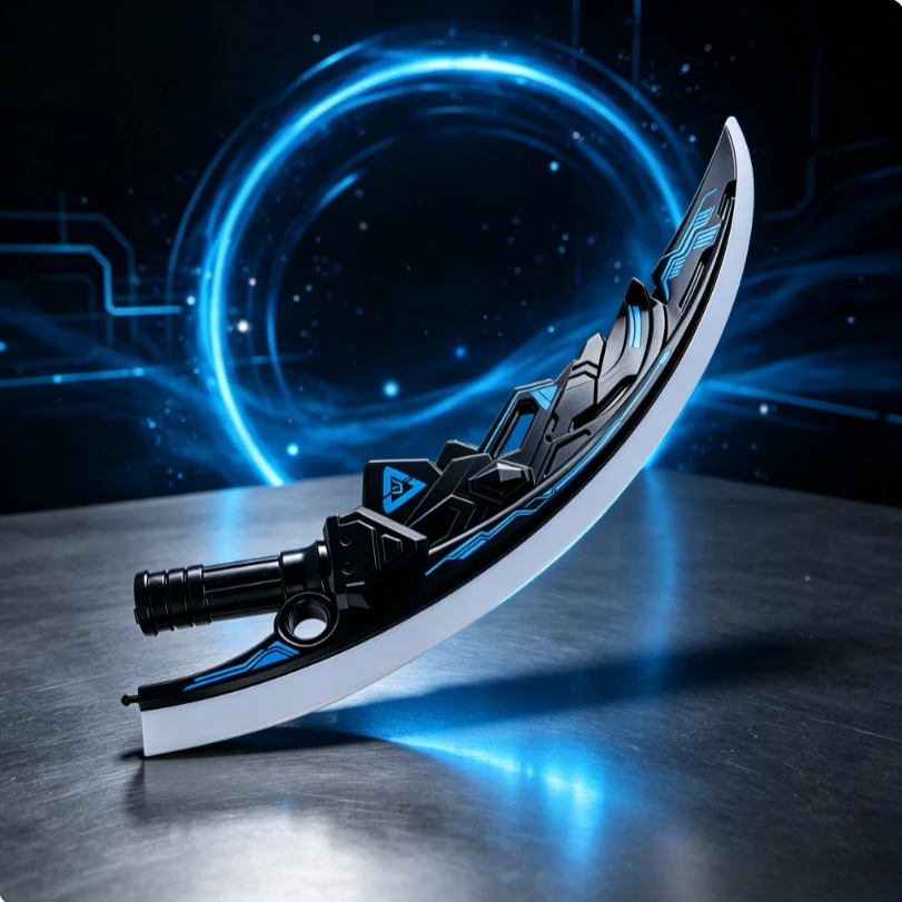 2 in 1 Round Moon Scimitar Double Blade Retractable Flow Lightsaber Dual Knife Laser Sword Toy for Boys Party Night Market Gift