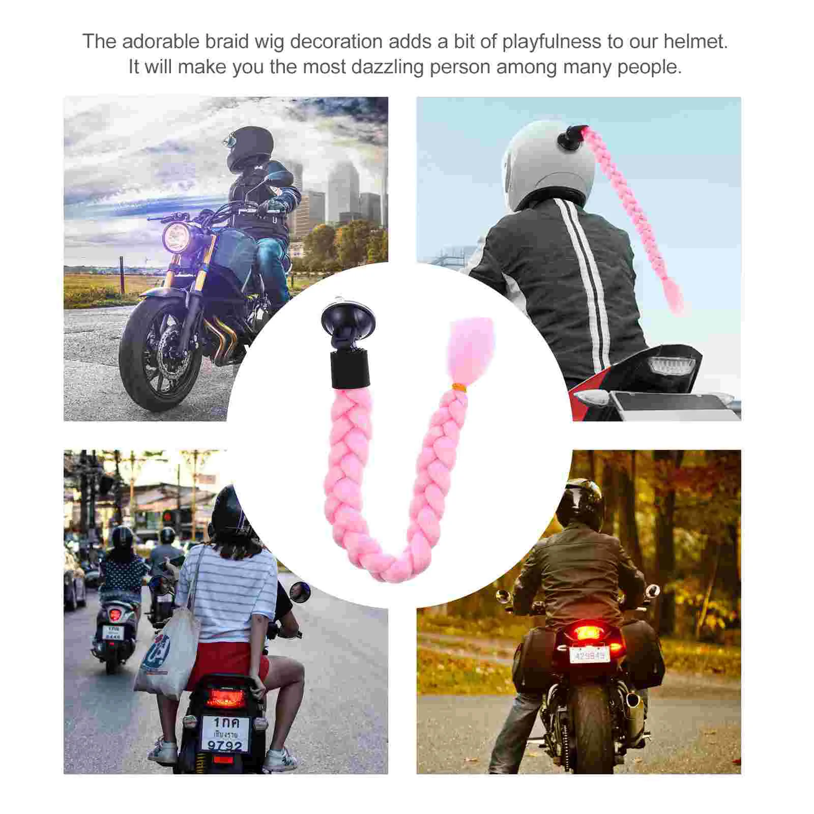 Braid Women's Accessories for Motorcycle Helmets Motorcycles Woman Chrome Hello Motorbike Decal Decor