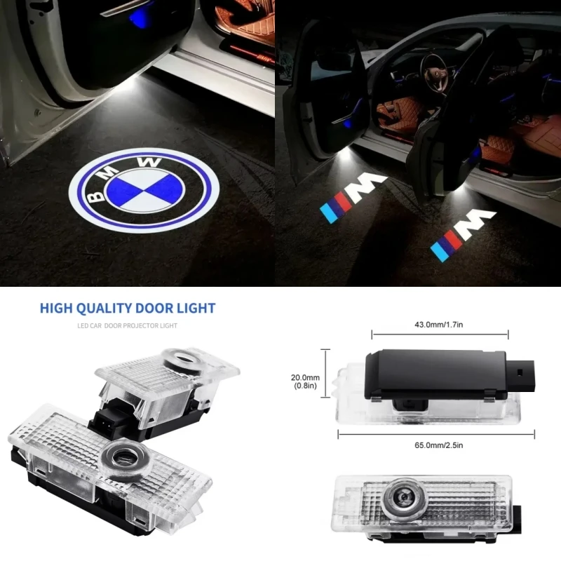 

2Pcs LED Welcome Light Projector for BMW X1 1/3/5/7 Series E84 E90 E60 F10 F30 F15 F25 M3 M5 Door Decoration Car Accessories