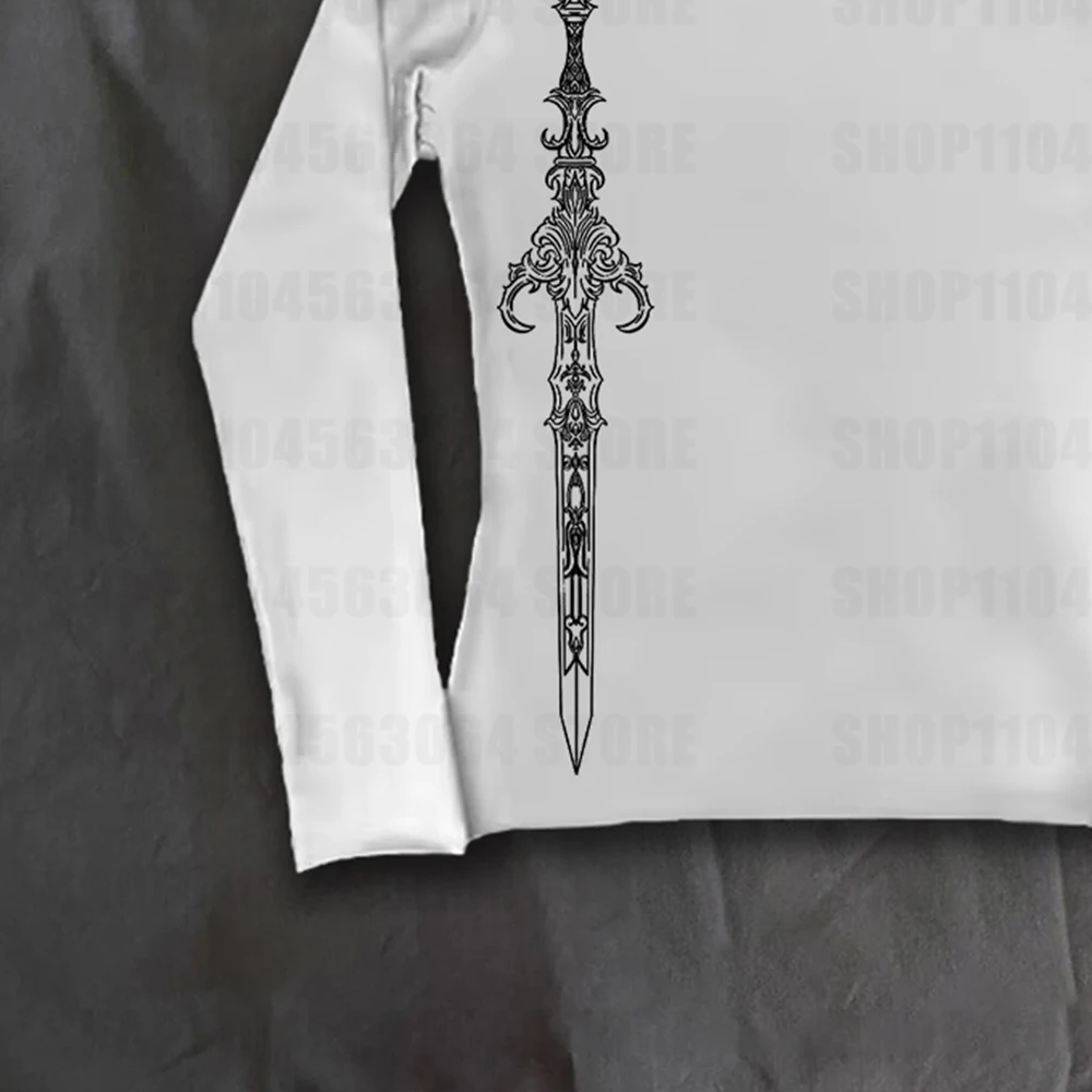 ملابس الشارع الشهير High Street Y2k بأكمام طويلة، ملابس هيب هوب روك القوطية الرجعية، نمط جمالي مطبوع، ملابس كلاسيكية بسيطة #4