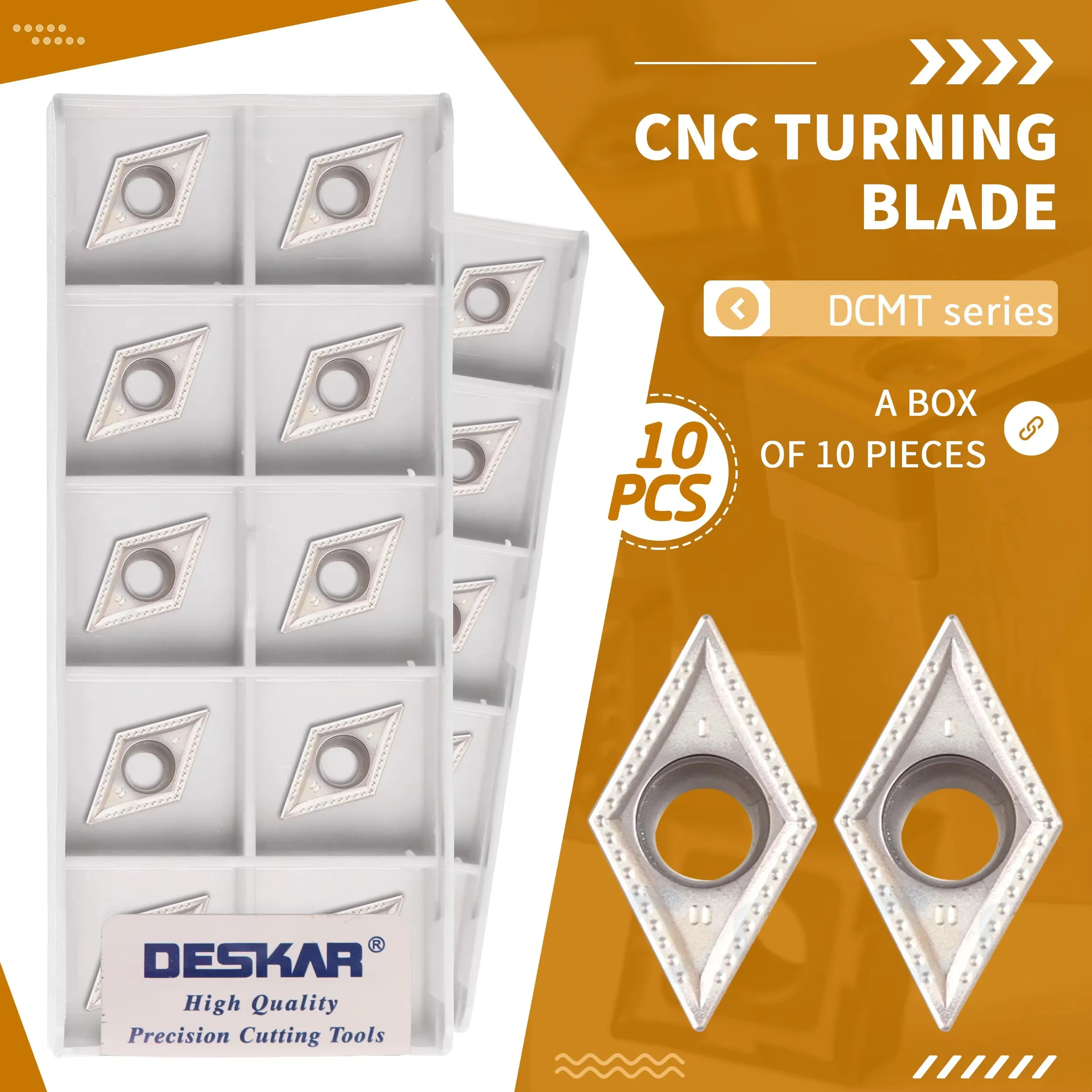 DCMT1T304-FG LF90 HQ/PS/MT Slot Type DESAKR 100% Original Numerical Control Lathe Turning Blade Ceramic Inner Hole Turning Blade