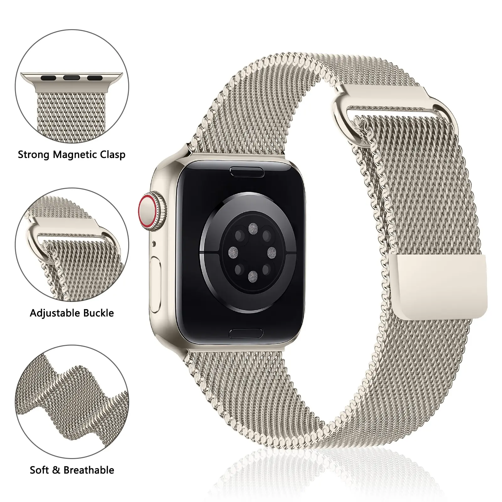 Magnetic loop Strap For Apple watch Band 44mm 40mm 45mm 41mm 49mm 42mm 38mm correa bracelet iWatch series 3 5 6 se 7 8 9 ultra 2 image 2